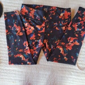 LAB JOY Women's Extra‎ Large Floral Print Athletic Leggings